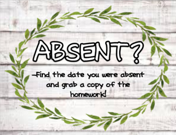Preview of Absent Basket Label