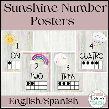 Preview of Farmhouse Sunshine Number Posters 1-20