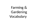 Farming, Gardening Vocabulary