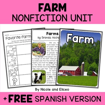 Preview of Farm Activities Nonfiction Unit + FREE Spanish