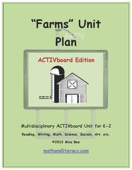 Preview of "Farms" Common Core Aligned Math and Literacy Unit - ACTIVboard EDITION
