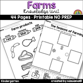 Farms - Kindergarten Knowledge Domain Worksheets & Writing