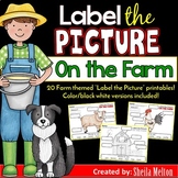 Farm Animals Label the Picture Writing Center Activities A
