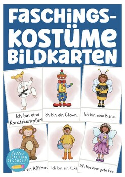 Preview of Fasching / Karneval Deutsch Bildkarten (German flash cards)