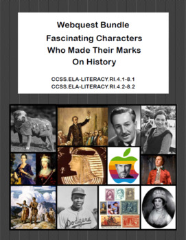 Preview of Biography Webquest Bundle -Famous Historical Characters - Research