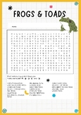 Fascinating Frogs & Toads Word Search Puzzle Worksheet Activity