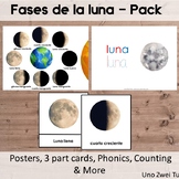 Fases de la Luna - Moon Phases Pack In Spanish - Montessor