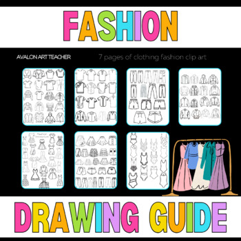 Preview of Fashion Clothing Coloring Pages Drawing Guide Fast Finisher Art Sub Plan