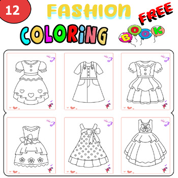 Preview of Fashion Coloring Book For Girls Fun Coloring Pages For Girls and Kids