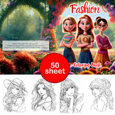 Fashion Coloring Book for Girls Ages 8-12 - 50 Stylish Sheets