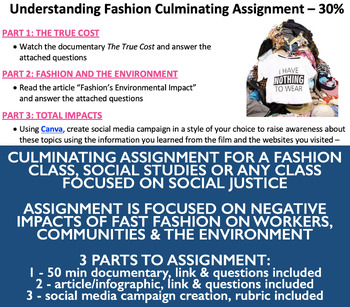 Preview of Fashion Culminating Project - environmental/human rights impacts of fast fashion