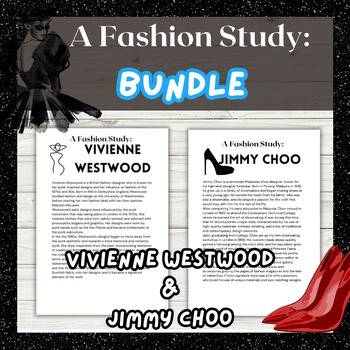 Preview of Fashion Design Bundle - VIVIENNE WESTWOOD  & JIMMY CHOO 7-12 adult education