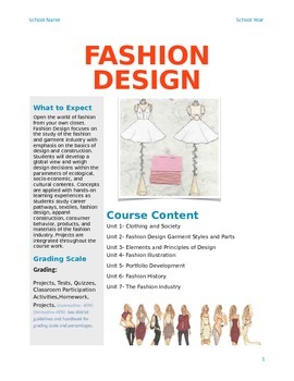 Preview of Fashion Design Course Syllabus