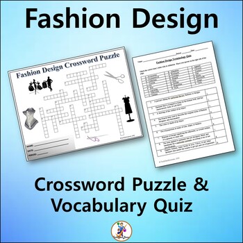 Preview of Fashion Design Crossword & Vocabulary Quiz