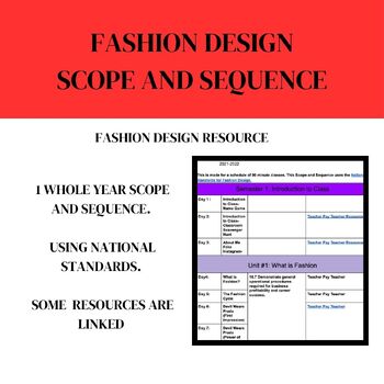 Preview of Fashion Design Scope and Sequence