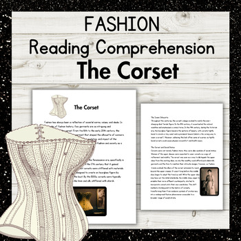 Preview of Fashion Design - The Corset READING COMPREHENSION