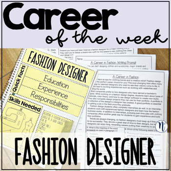 Preview of Fashion Designer Career Study - Career of the Week