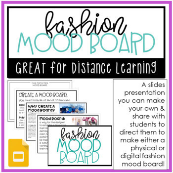 Preview of Fashion Mood Board | Online Activity: Great for Distance Learning | FCS