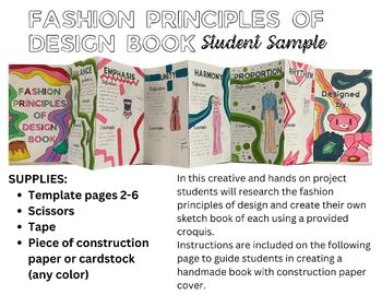 Preview of Fashion Principles of Design Book Project PPT