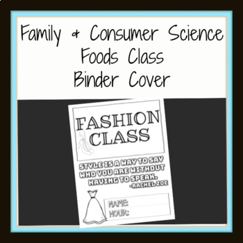 Preview of Fashion Printable Binder Cover Coloring Page