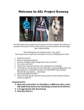 Preview of Fashion Show Project & Requirements