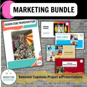 Preview of Fashion Store Promotion Plan Project & 4 Content MS PPTs - CTE MARKETING DECA