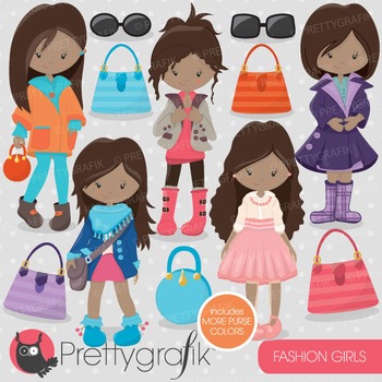Fashion girls clipart commercial use, vector graphics, digital - CL703