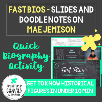 Preview of Fast Bios - Mae Jemison (Slides and Doodle Notes)