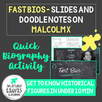 Preview of Fast Bios - Malcolm X (Slides and Doodle Notes)