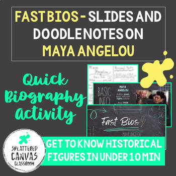 Preview of Fast Bios - Maya Angelou (Slides and Doodle Notes)