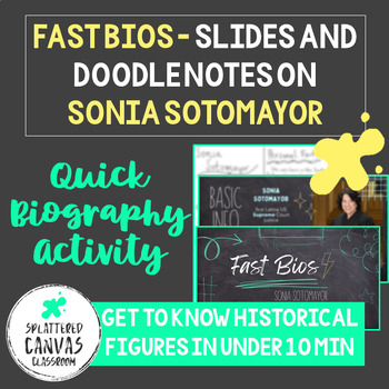 Preview of Fast Bios - Sonia Sotomayor (Slides and Doodle Notes)