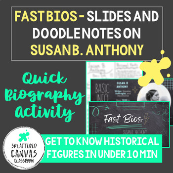 Preview of Fast Bios - Susan B. Anthony (Slides and Doodle Notes)