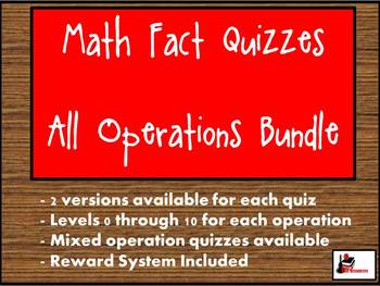 Preview of Math Fast Fact Quizzes - All Inclusive Bundle