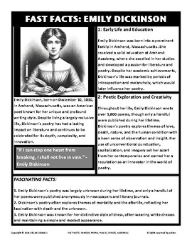Preview of Fast Facts: EMILY DICKINSON