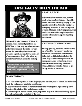 Preview of Fast Facts: BILLY THE KID (WILLIAM H. BOONEY)