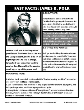 Preview of Fast Facts: JAMES K POLK