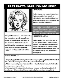 Preview of Fast Facts: MARILYN MONROE