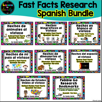 Preview of Fast Facts Research Bundle (Spanish Versions)