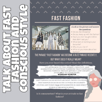 Preview of Fast Fashion Printable No Prep