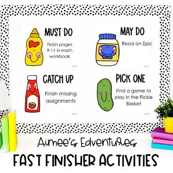 Preview of Fast Finisher Activities: Must Do, Catch Up, May Do, and Pick One