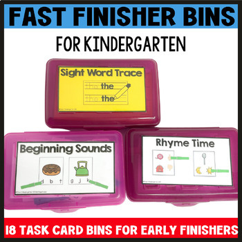Preview of Fast Finisher Task Card Activities for Kindergarten