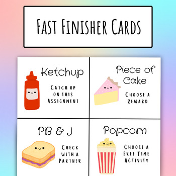 Preview of Fast Finisher Cards, Catch Up on Work, Visual Reminders, Back to School