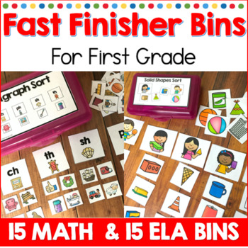 Preview of Fast Finisher Task Card Box Activities for First Grade