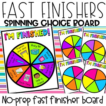 Preview of Fast Finishers Activities | Fast Finishers Editable Board | Early Finishers