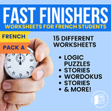 Fast Finishers Activities for French: Pack A