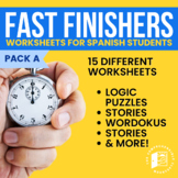 Fast Finishers Activities for Spanish: Pack A