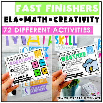 Preview of Fast Finishers Activities for Math, ELA, Creative & Critical Thinking Activities