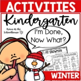 Fast Finishers Kindergarten Winter Worksheets and Activity Sheets