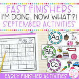 Fast Finishers Activities | Morning Work | Early Finishers