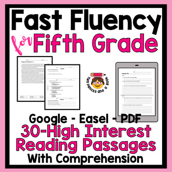 Preview of Fast Fluency for 5th Grade w/Reading Comprehension: 10 Minutes a Day 30 Passages